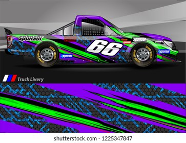 Truck graphic kit vector. abstract  lines with camouflage background for race car, van and vehicle sticker wrap