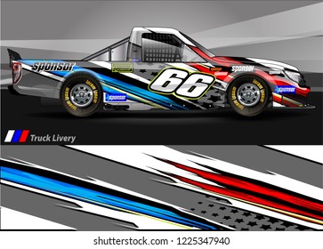 Truck graphic kit vector. abstract  lines with camouflage background for race car, van and vehicle sticker wrap