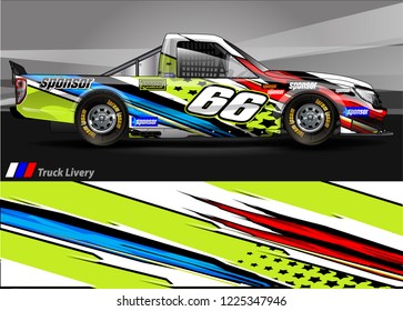 Truck graphic kit vector. abstract  lines with camouflage background for race car, van and vehicle sticker wrap