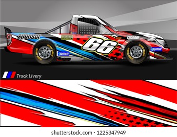 Truck graphic kit vector. abstract  lines with camouflage background for race car, van and vehicle sticker wrap