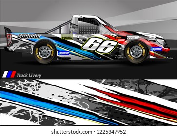 Truck graphic kit vector. abstract  lines with camouflage background for race car, van and vehicle sticker wrap