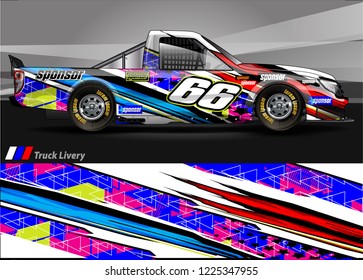 Truck graphic kit vector. abstract  lines with camouflage background for race car, van and vehicle sticker wrap