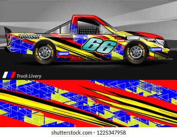 Truck graphic kit vector. abstract  lines with camouflage background for race car, van and vehicle sticker wrap