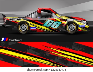 Truck graphic kit vector. abstract  lines with camouflage background for race car, van and vehicle sticker wrap