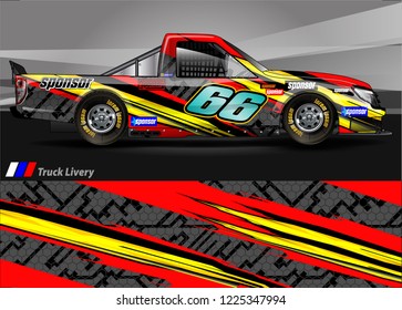 Truck graphic kit vector. abstract  lines with camouflage background for race car, van and vehicle sticker wrap
