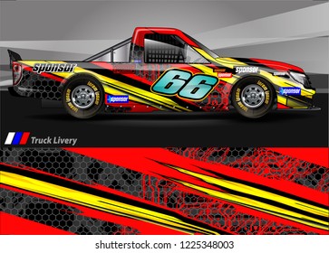 Truck graphic kit vector. abstract  lines with camouflage background for race car, van and vehicle sticker wrap