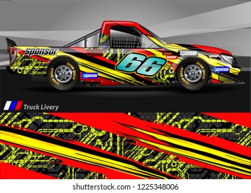 Truck graphic kit vector. abstract  lines with camouflage background for race car, van and vehicle sticker wrap