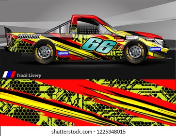 Truck graphic kit vector. abstract  lines with camouflage background for race car, van and vehicle sticker wrap