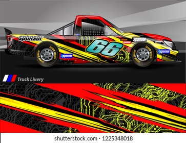 Truck graphic kit vector. abstract  lines with camouflage background for race car, van and vehicle sticker wrap
