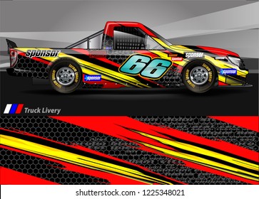 Truck graphic kit vector. abstract  lines with camouflage background for race car, van and vehicle sticker wrap
