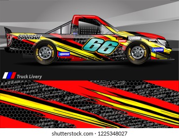 Truck graphic kit vector. abstract  lines with camouflage background for race car, van and vehicle sticker wrap