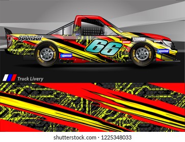 Truck graphic kit vector. abstract  lines with camouflage background for race car, van and vehicle sticker wrap