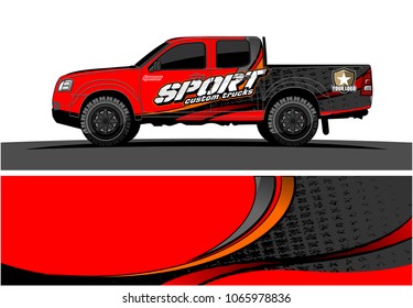 Truck graphic. Simple curved lines with grunge in the background vector