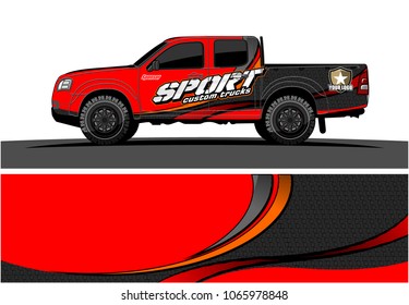 Truck graphic. Simple curved lines with grunge in the background vector