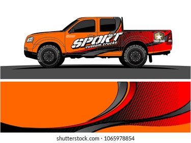 Truck graphic. Simple curved lines with grunge in the background vector