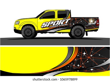 Truck graphic. Simple curved lines with grunge in the background vector