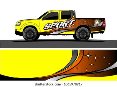Truck graphic. Simple curved lines with grunge in the background vector