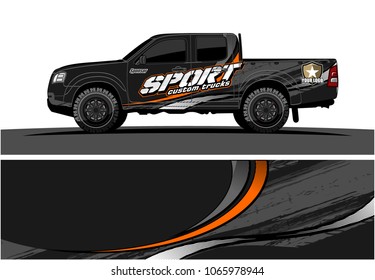 Truck graphic. Simple curved lines with grunge in the background vector