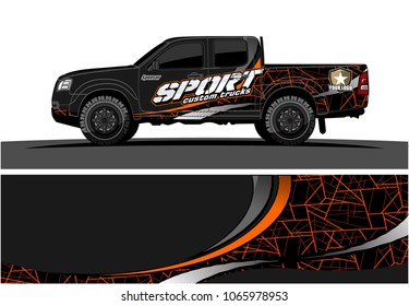 Truck graphic. Simple curved lines with grunge in the background vector