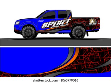 Truck graphic. Simple curved lines with grunge in the background vector