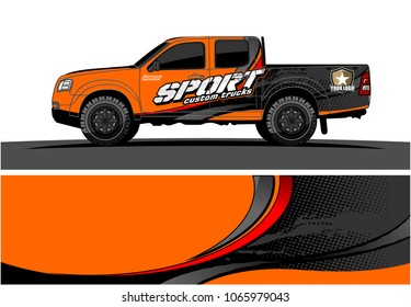Truck graphic. Simple curved lines with grunge in the background vector