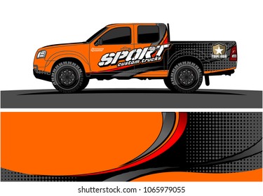 Truck graphic. Simple curved lines with grunge in the background vector