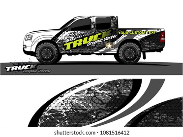 truck Graphic vector. abstract curved shape with camouflage background design for vinyl wrap and vehicle branding 