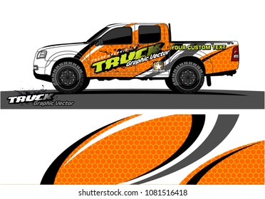 truck Graphic vector. abstract curved shape with camouflage background design for vinyl wrap and vehicle branding 