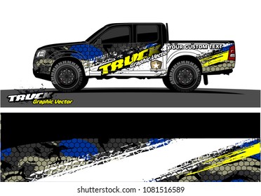 truck Graphic vector. abstract curved shape with camouflage background design for vinyl wrap and vehicle branding 