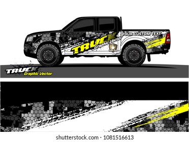 truck Graphic vector. abstract curved shape with camouflage background design for vinyl wrap and vehicle branding 