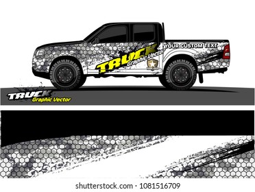 truck Graphic vector. abstract curved shape with camouflage background design for vinyl wrap and vehicle branding 