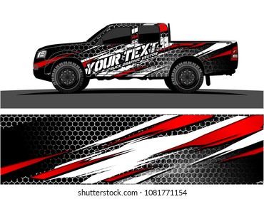 truck graphic vector. abstract grunge background design for vehicle vinyl wrap and car branding 