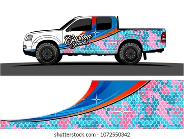 truck graphic vector. abstract tech lines background design for wrap and vehicle sticker branding 
