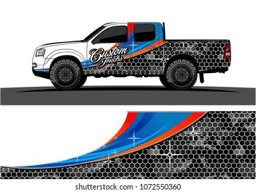 truck graphic vector. abstract tech lines background design for wrap and vehicle sticker branding 
