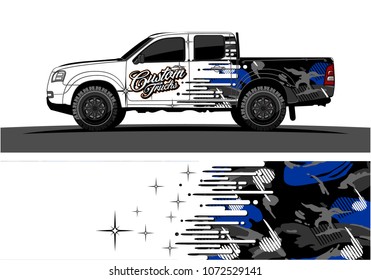 Truck graphic vector design. abstract speed effect shape with camouflage background