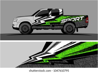 truck graphic vector kit. racing background for cars, vehicle and truck vinyl sticker wrap. no gradient, just solid color only. 