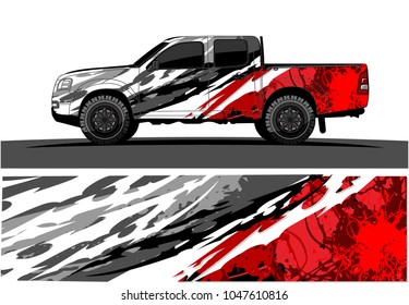 truck graphic vector kit. racing background for cars, vehicle and truck vinyl sticker wrap. no gradient, just solid color only. 