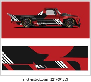 truck graphic vector kit. racing background