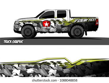 truck graphic vector. modern camouflage design for vehicle vinyl wrap 