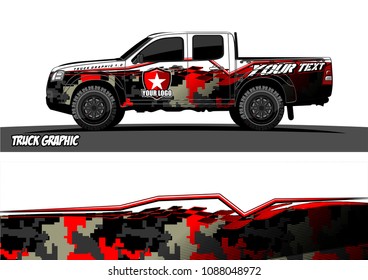 truck graphic vector. modern camouflage design for vehicle vinyl wrap 