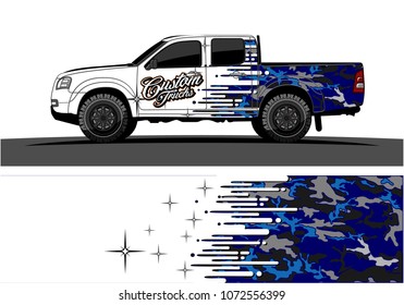 truck graphic vector for vinyl wrap. simple shape with grunge background  
