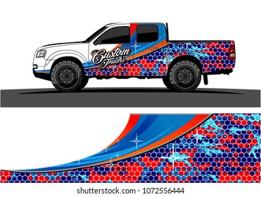 truck graphic vector for vinyl wrap. simple shape with grunge background  
