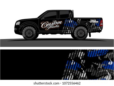 truck graphic vector for vinyl wrap. simple shape with grunge background  

