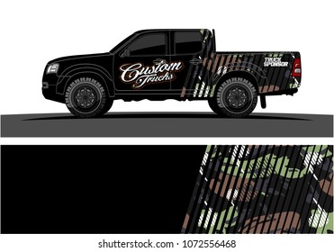 truck graphic vector for vinyl wrap. simple shape with grunge background  
