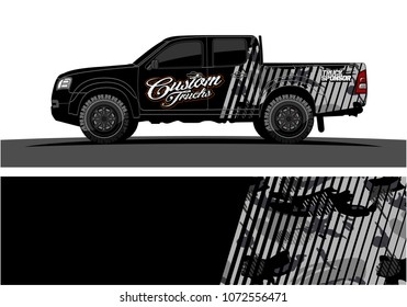 truck graphic vector for vinyl wrap. simple shape with grunge background  
