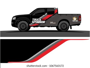 Truck Graphics. abstract curved lines with grunge background