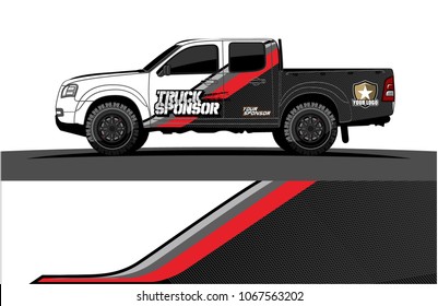 Truck Graphics. abstract curved lines with grunge background