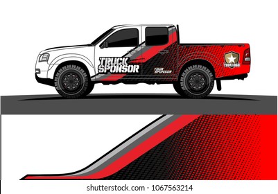 Truck Graphics. abstract curved lines with grunge background
