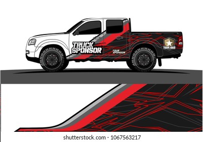 Truck Graphics. abstract curved lines with grunge background