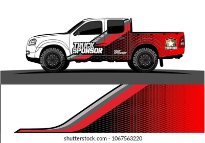 Truck Graphics. abstract curved lines with grunge background